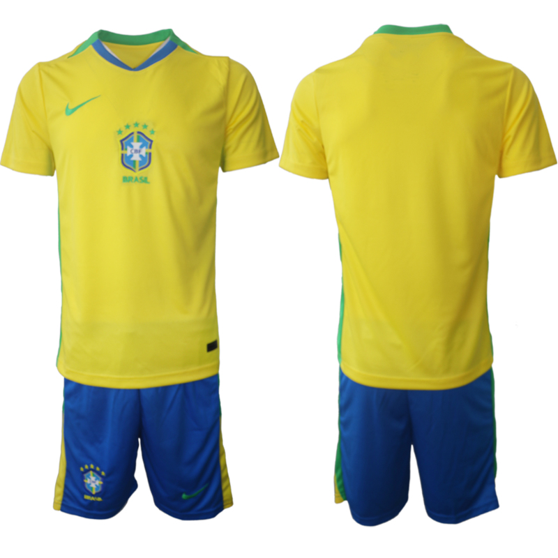 Men 2025-2026 Season Brazil home Blank Yellow Soccer Jersey->brazil jersey->Soccer Country Jersey